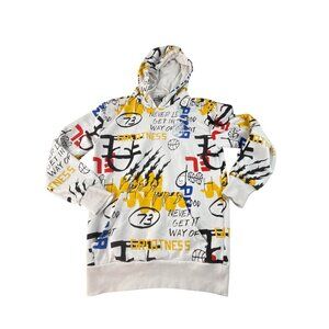 Puma Booster Basketball Hoodie Women's XS White Graphic Pullover Streetwear